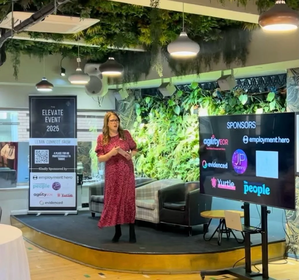 Jess hosting an Elevate event