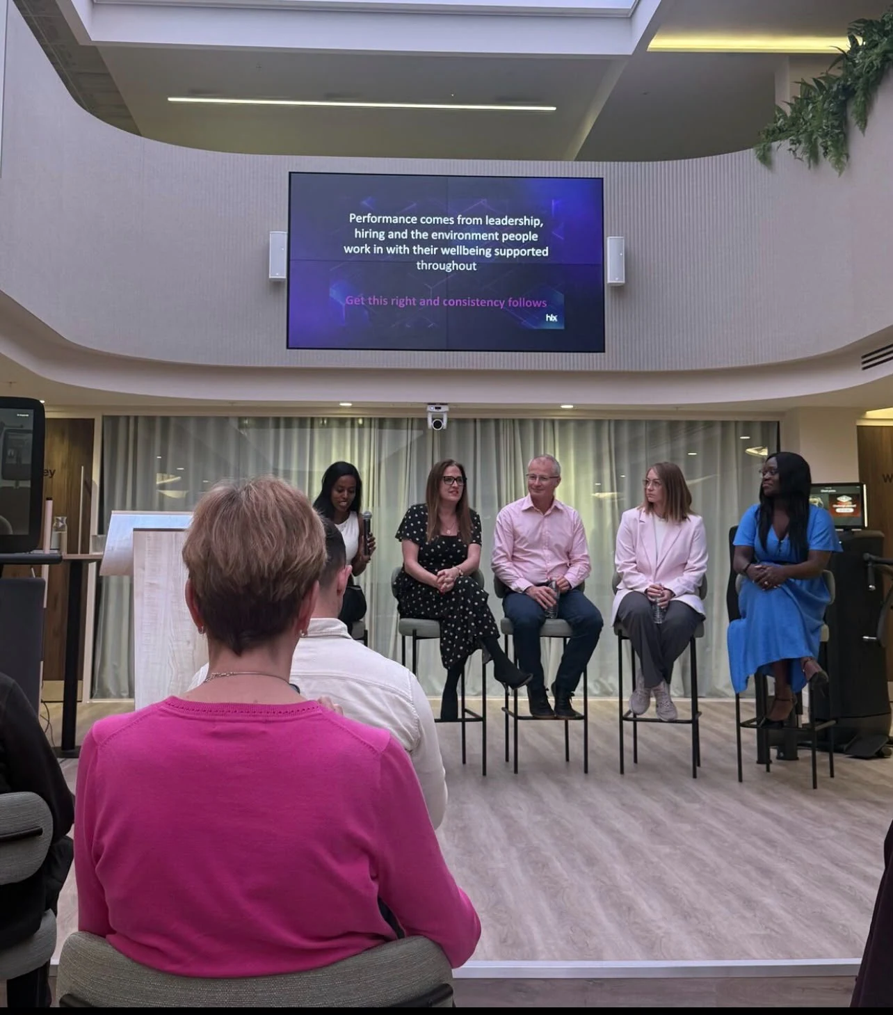 Jess taking part in a live event panel
